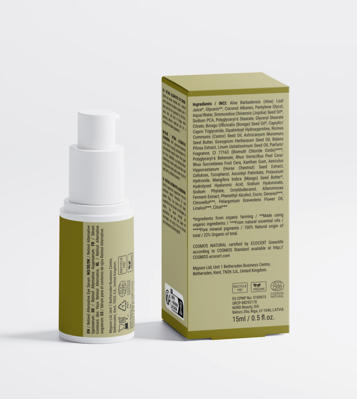 Cellular Renewal Retinol Alternative Eye Serum (15ml) | Bakuchiol & Vitamin C Line Smoothing – Wrinkle